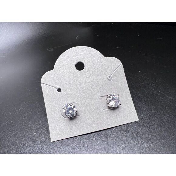 Crystal Solitaire Stud Earrings - Picture 2 of 5